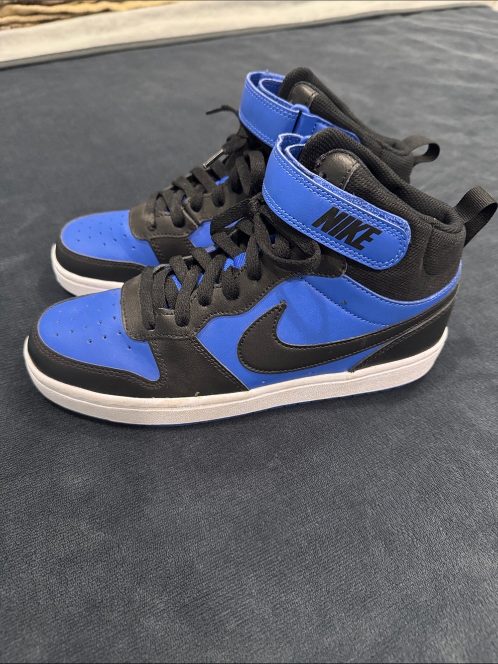 Nike Black and Blue Youth High-Top Sneaker